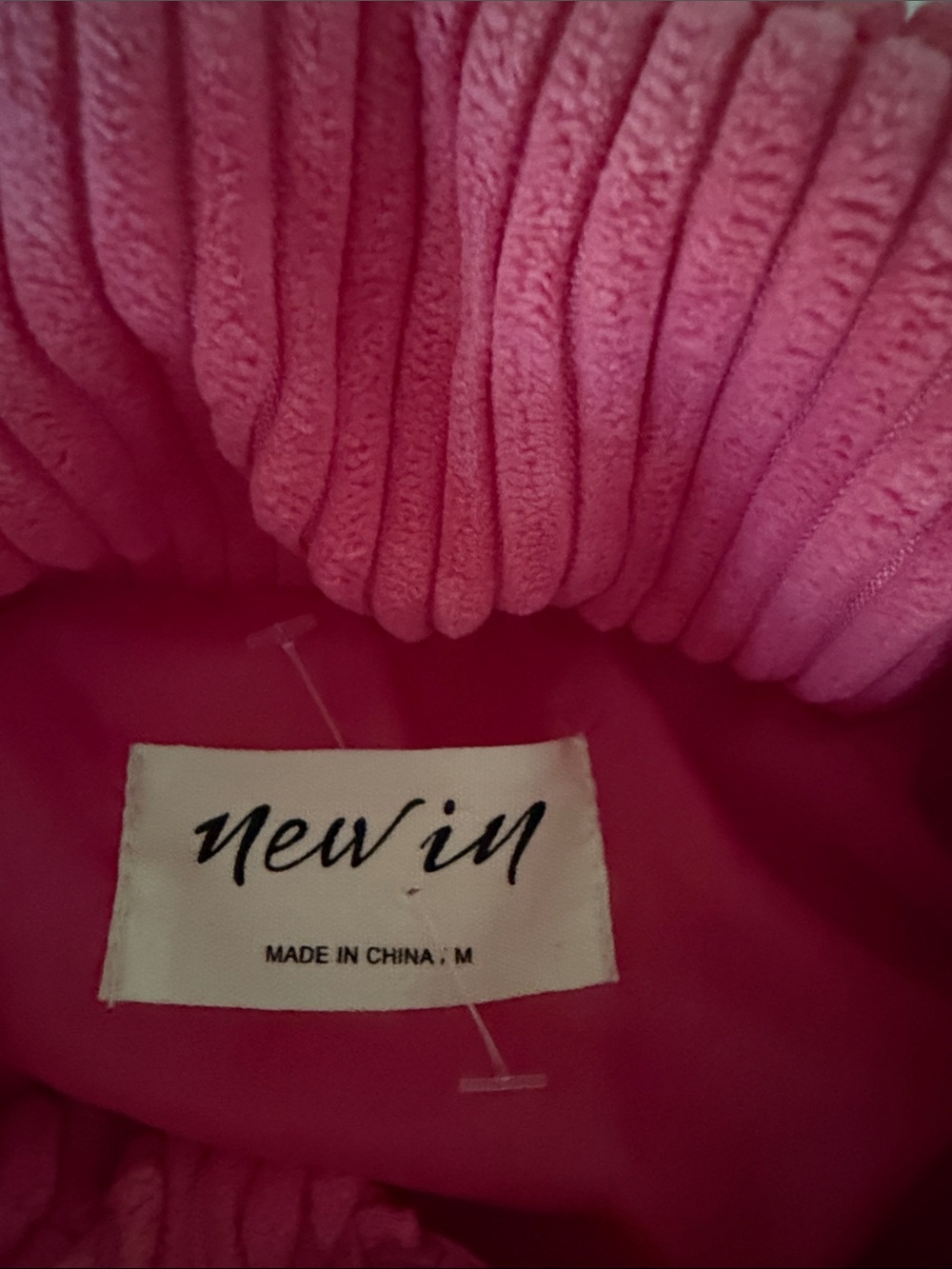 New In pink corduroy puffer coat medium - Picture 5 of 14
